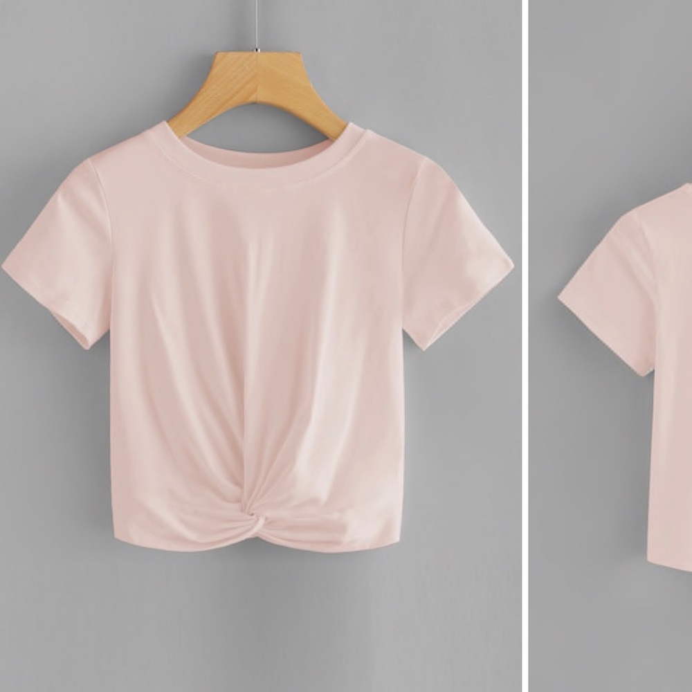 Pink Knotted Cropped Top